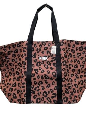 PINK Victoria’s Secret Weekender Tote Bag Leopard Print Travel Carryall One Size